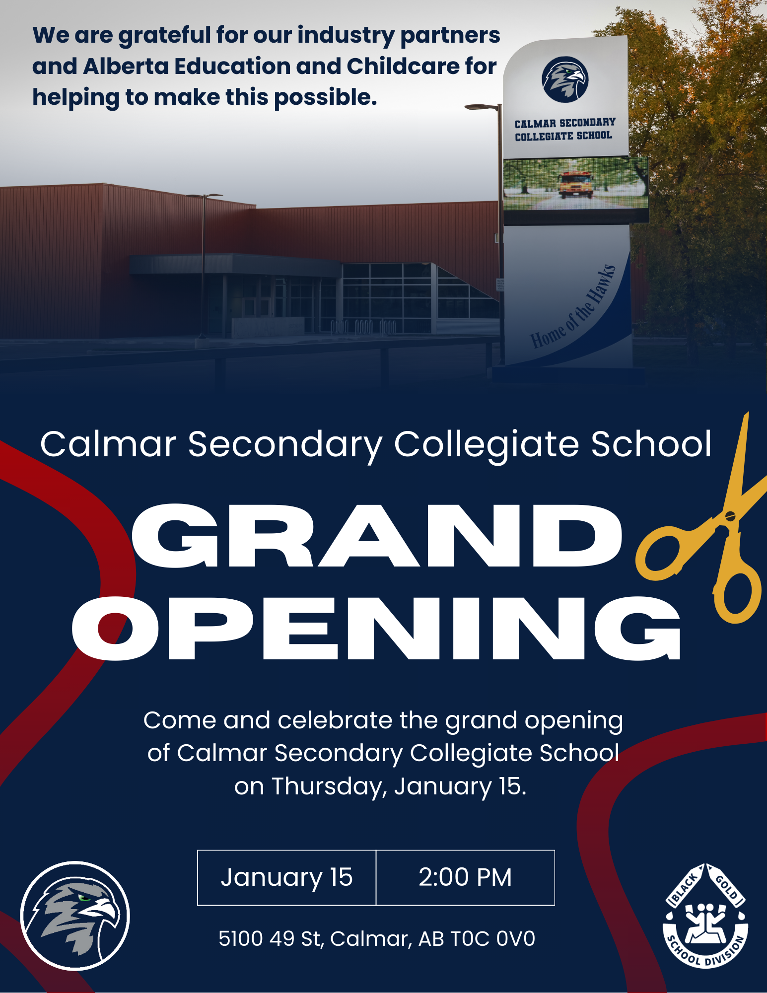 Calmar Secondary Collegiate School Grand Opening Poster