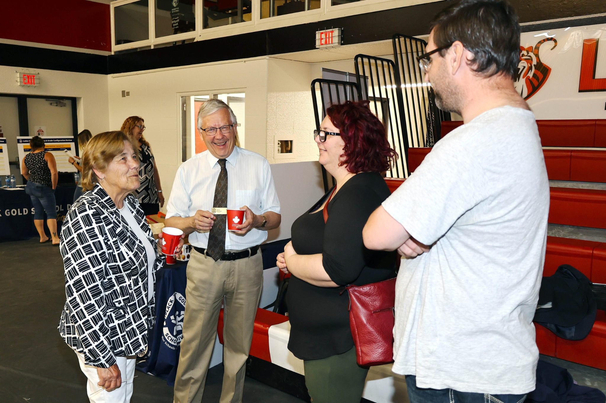 Gary n Barb at Leduc reconfig open house scaled